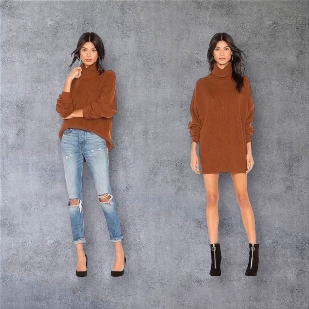 Free People Softly Structured Tunic Sweater
Burnt Orange Wmns Sz S Turtleneck